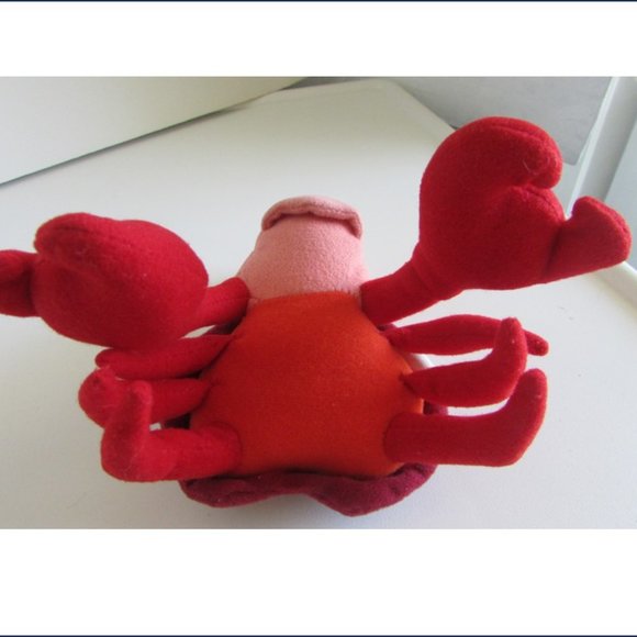 SABASTIAN CRAB Disney Little Mermaid Character 9.5" Long STUFFED ANIMAL Plush - Picture 6 of 14